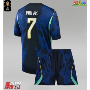 Brasil Vinicius Junior #7 Segunda Equipación Niños Mundial 2026 Manga Corta (+ Pantalones cortos)